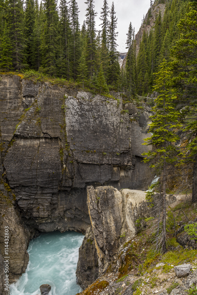 Waterfall in the Rocky Mountains - Banff National Park Waterfall in the Rocky Mountains - Banff National Park