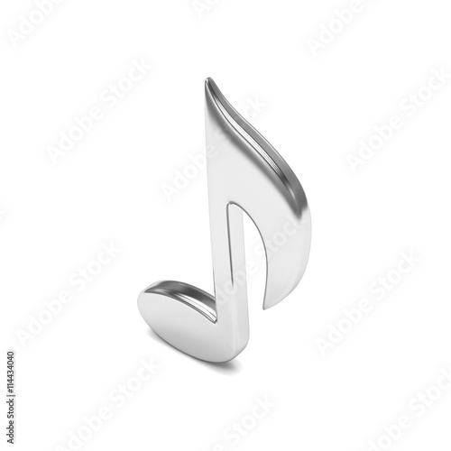 music note, on white. 3d rendering.