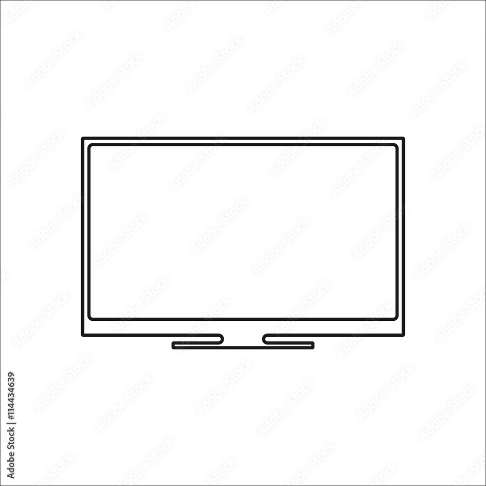 Modern tv lcd thinline simple icon on background Modern tv lcd thinline simple icon on background