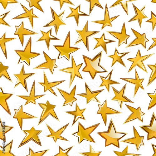 Shining golden stars seamless pattern background