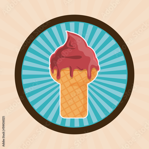 Vintage ice cream. Dessert design. Vector graphic