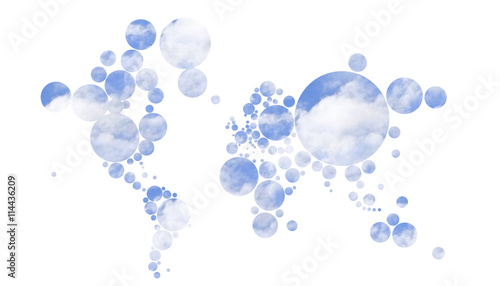 Mappa Terra 3D colore con forme circolari