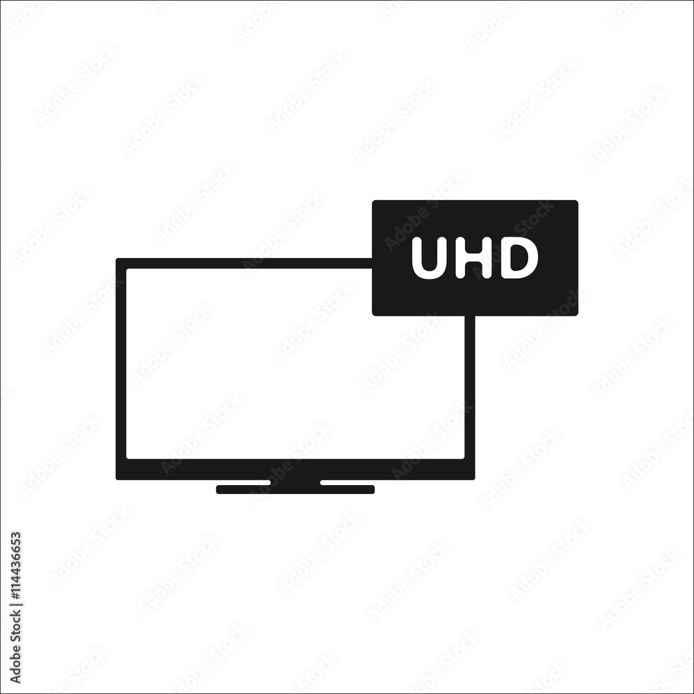 Uhd tv simple icon on background Uhd tv simple icon on background