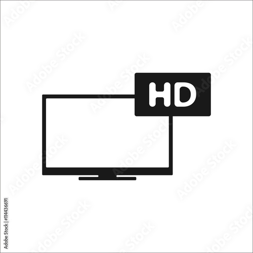 Hd tv simple icon on background