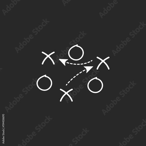 Sport soccer football tactics strategy sign simple icon on background