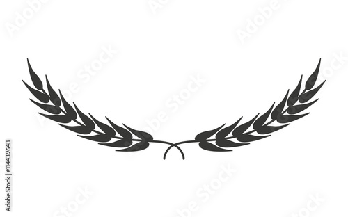 leafs wreath isolated icon design