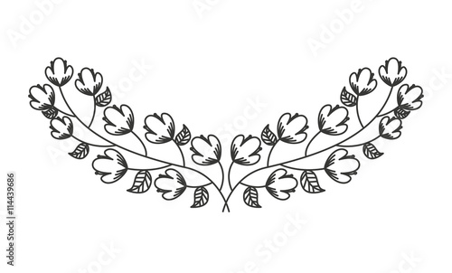 flowers wreath isolated icon design