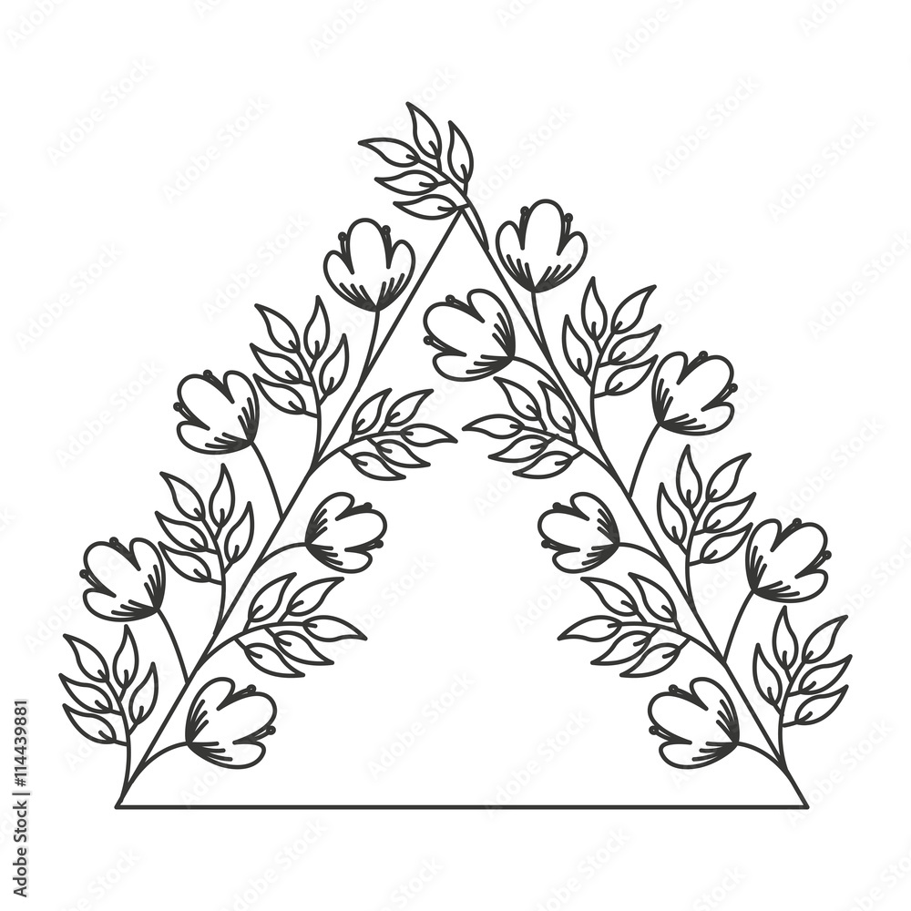 flowers wreath isolated icon design flowers wreath isolated icon design