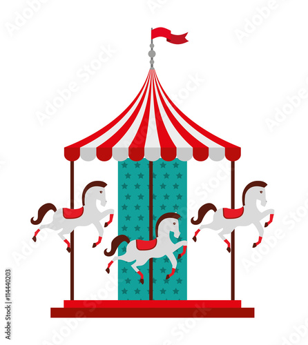 carousel horses isolated icon design