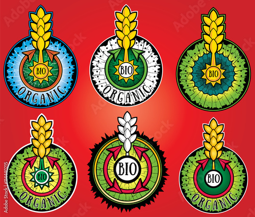 wheat farm organic bio product design stamps