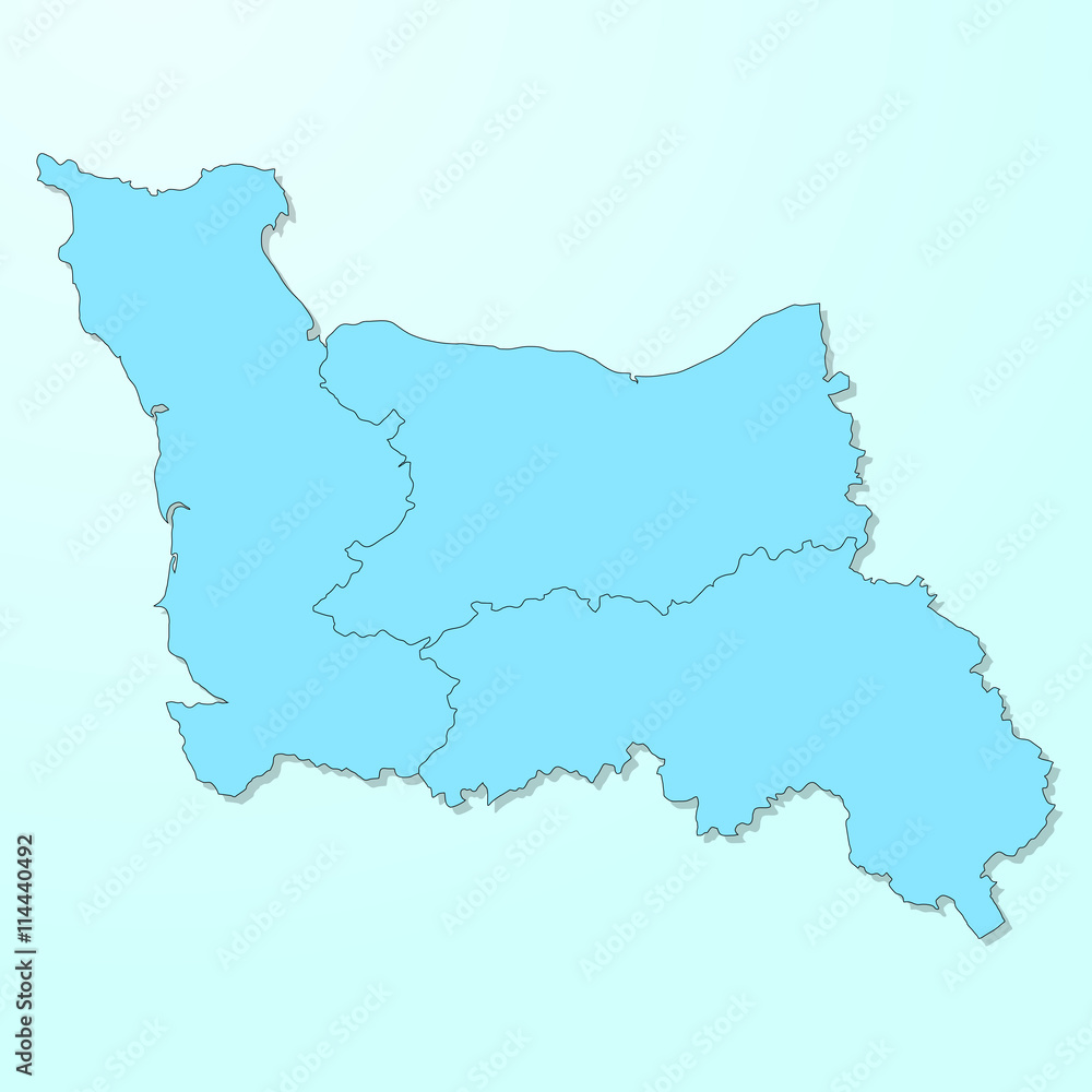 Lower Normandy blue map on degraded background vector