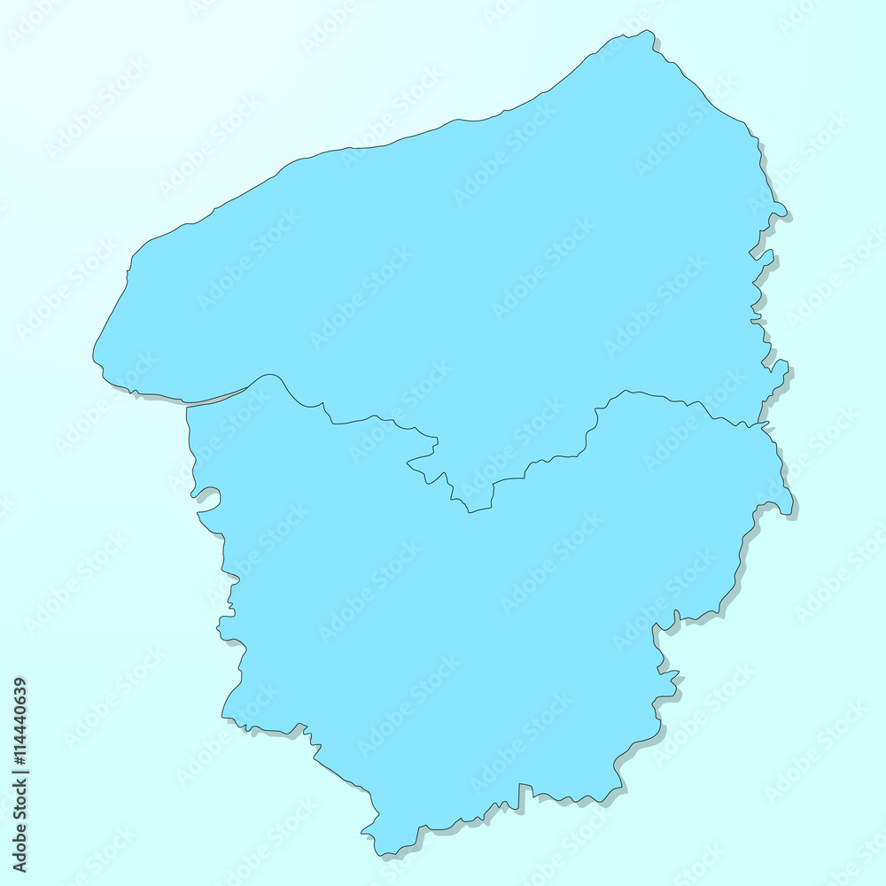 Obraz premium Upper Normandy blue map on degraded background vector