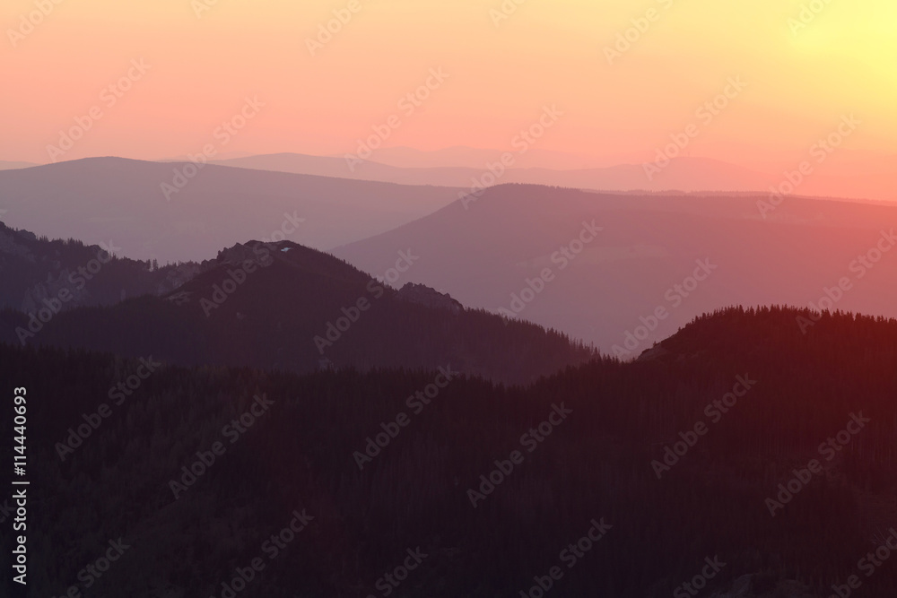 Sunset at mountains Sunset at mountains