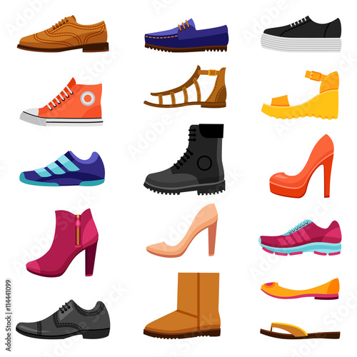 Footwear Colored Icons Set
