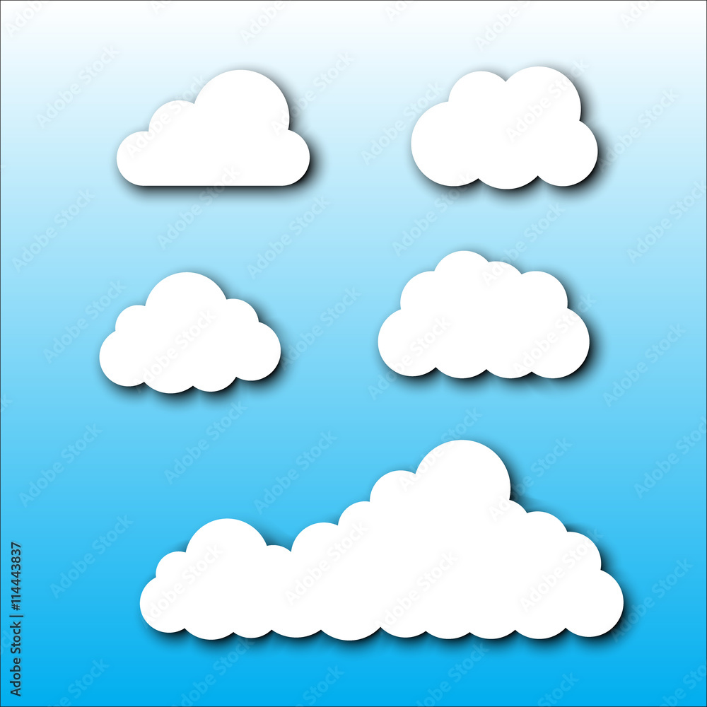 Cloud Set Cartoon Style