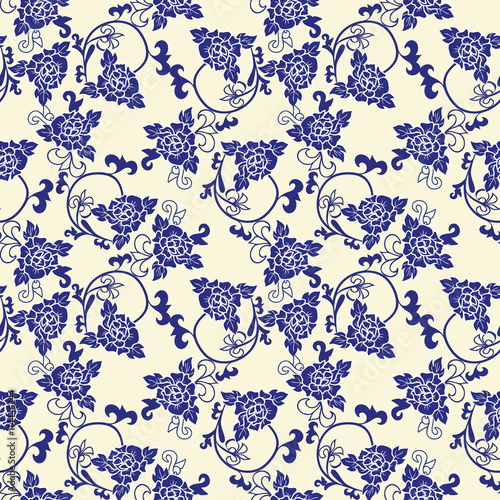 Vector pattern Imitation of chinese porcelain painting
