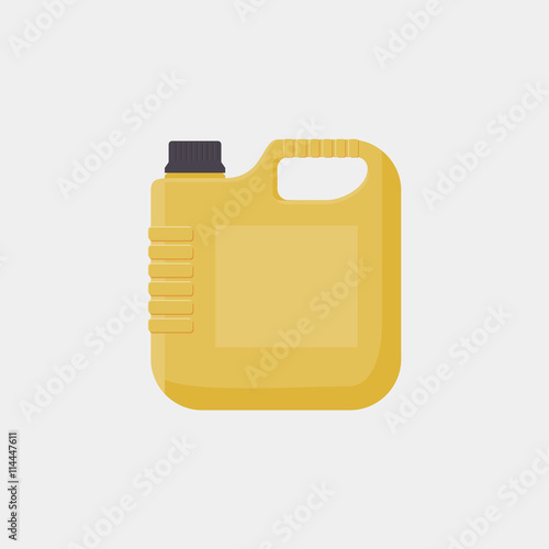 Blank Jerrycan Canister Gallon Oil Cleanser Detergent Abstergent Isolated. Motor oils icon in flat style. Vector simple illustration canister with engine oil.