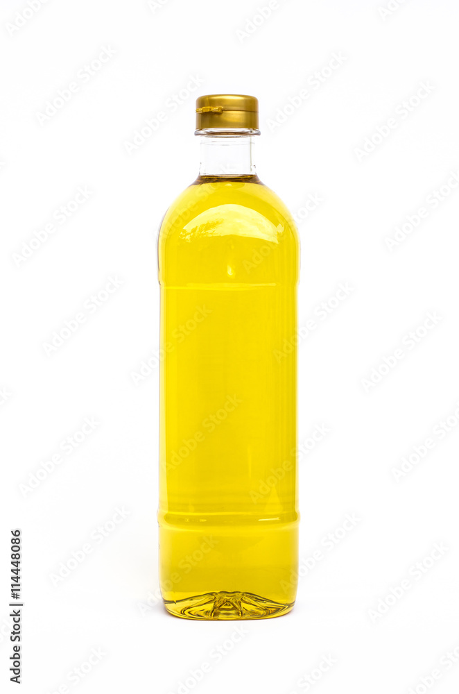 Full bottle of cooking oil isolated on white background. Full bottle of cooking oil isolated on white background.