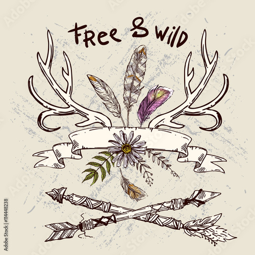 Boho vector illustration.
