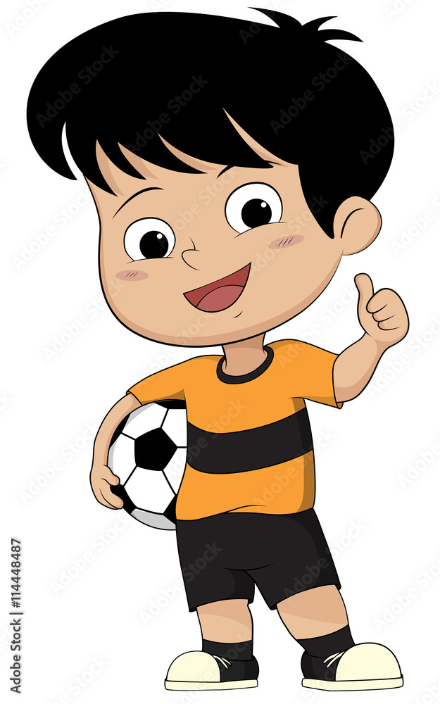 Cartoon soccer kid (like pose). Cartoon soccer kid (like pose).