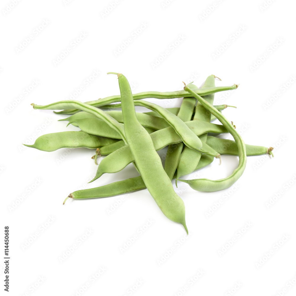 Green beans isolated on white background Green beans isolated on white background