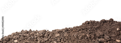 the soil for planting isolated on white background