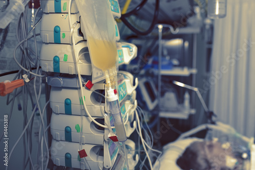 Terminally ill patient in the intensive care unit photo