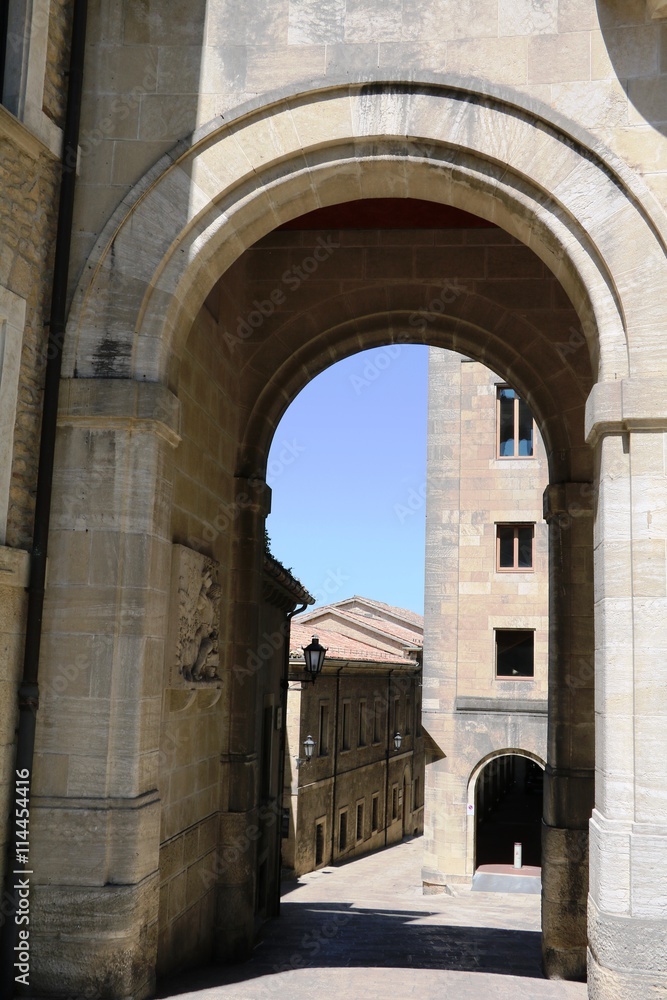 Old archway in city district castello in San Marino