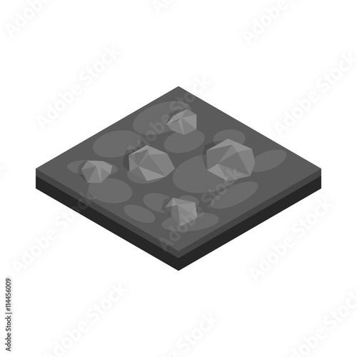 Stones landscape icon, isometric 3d style