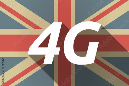 Long shadow UK flag with    the text 4G