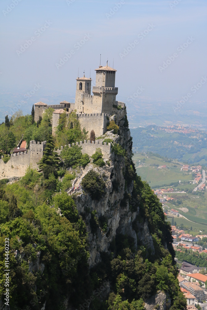 View to first Tower La Rocca O Guaita in San Marino