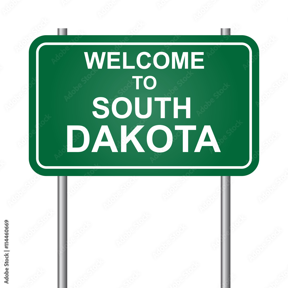 Welcome to State of South Dakota, green signal vector Welcome to State of South Dakota, green signal vector