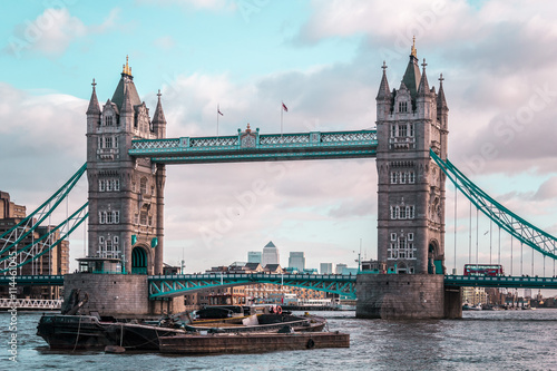 London Tower Bridge, sunny weather, England