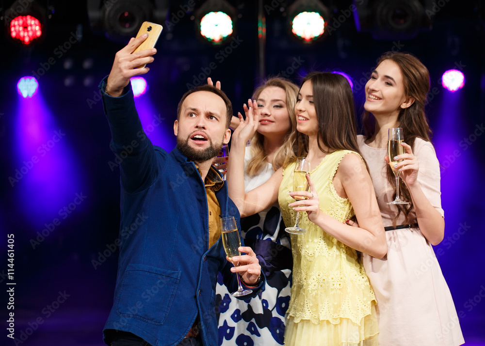 party, holidays, technology, nightlife and people concept - smil party, holidays, technology, nightlife and people concept - smil