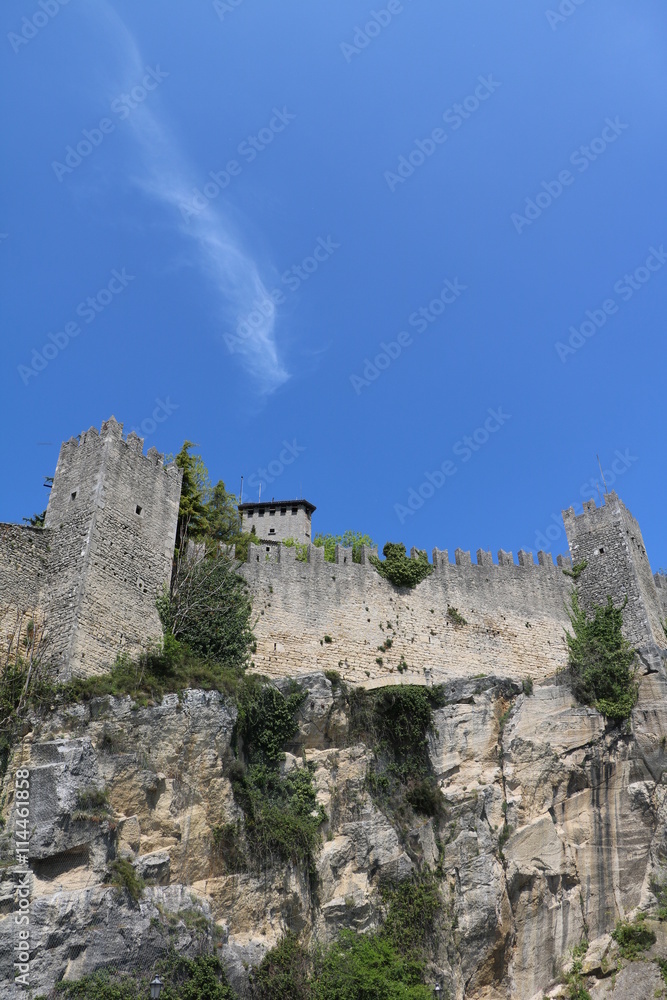 View to City wall of San Marino 