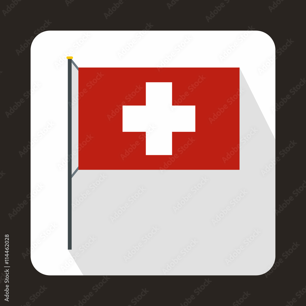 Switzerland flag icon in flat style Switzerland flag icon in flat style