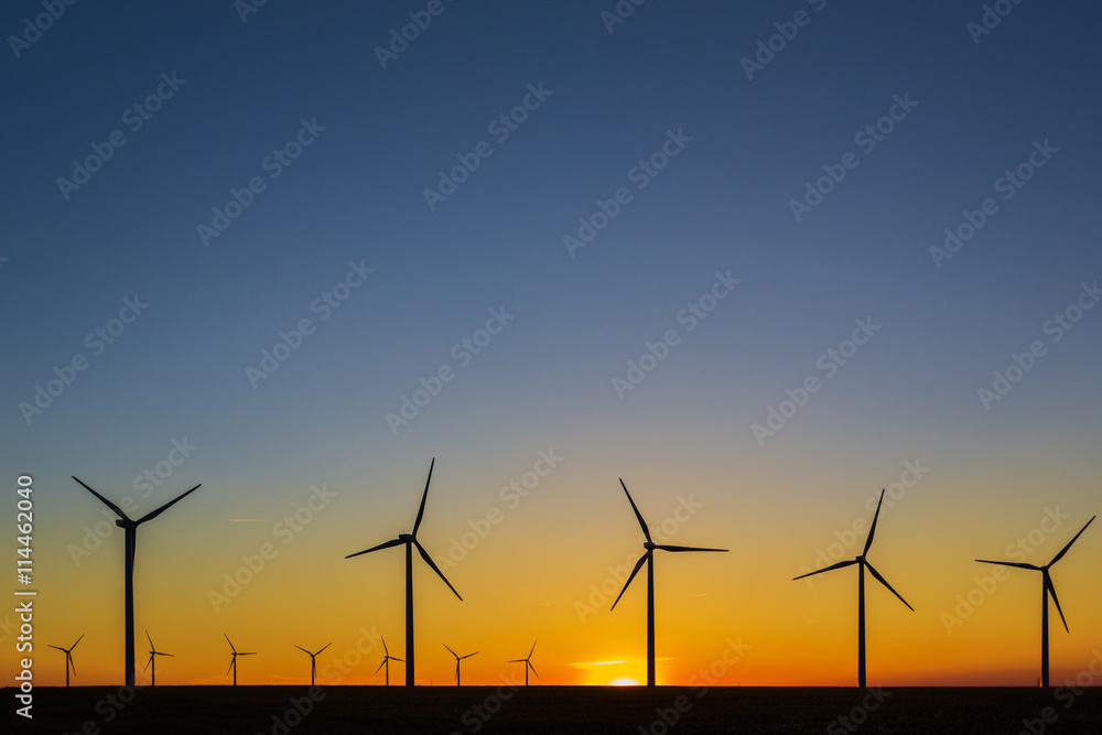 Wind turbines/Wind energy. Castilla-La Mancha, Spain, Europe.