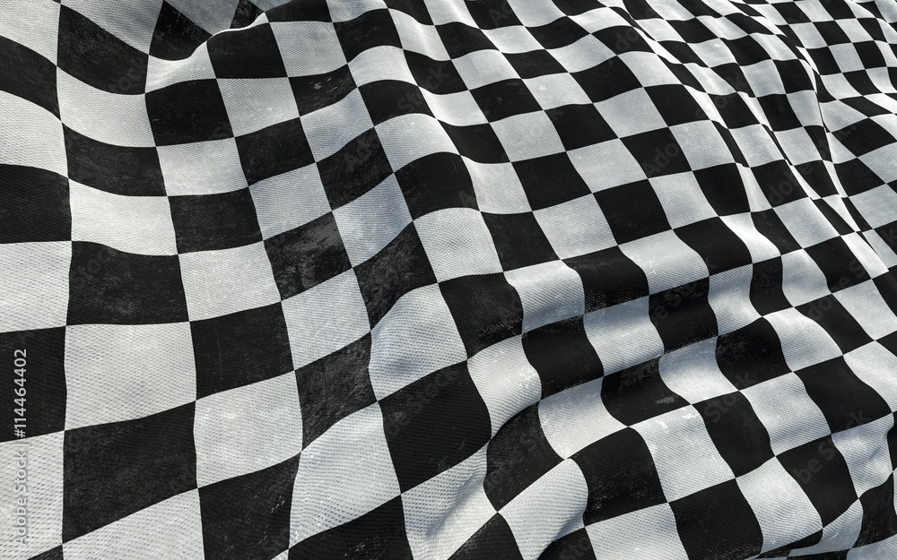 Fototapeta premium Finish flag with scratches grunge design. Dirty finish flag background. 3D illustration.