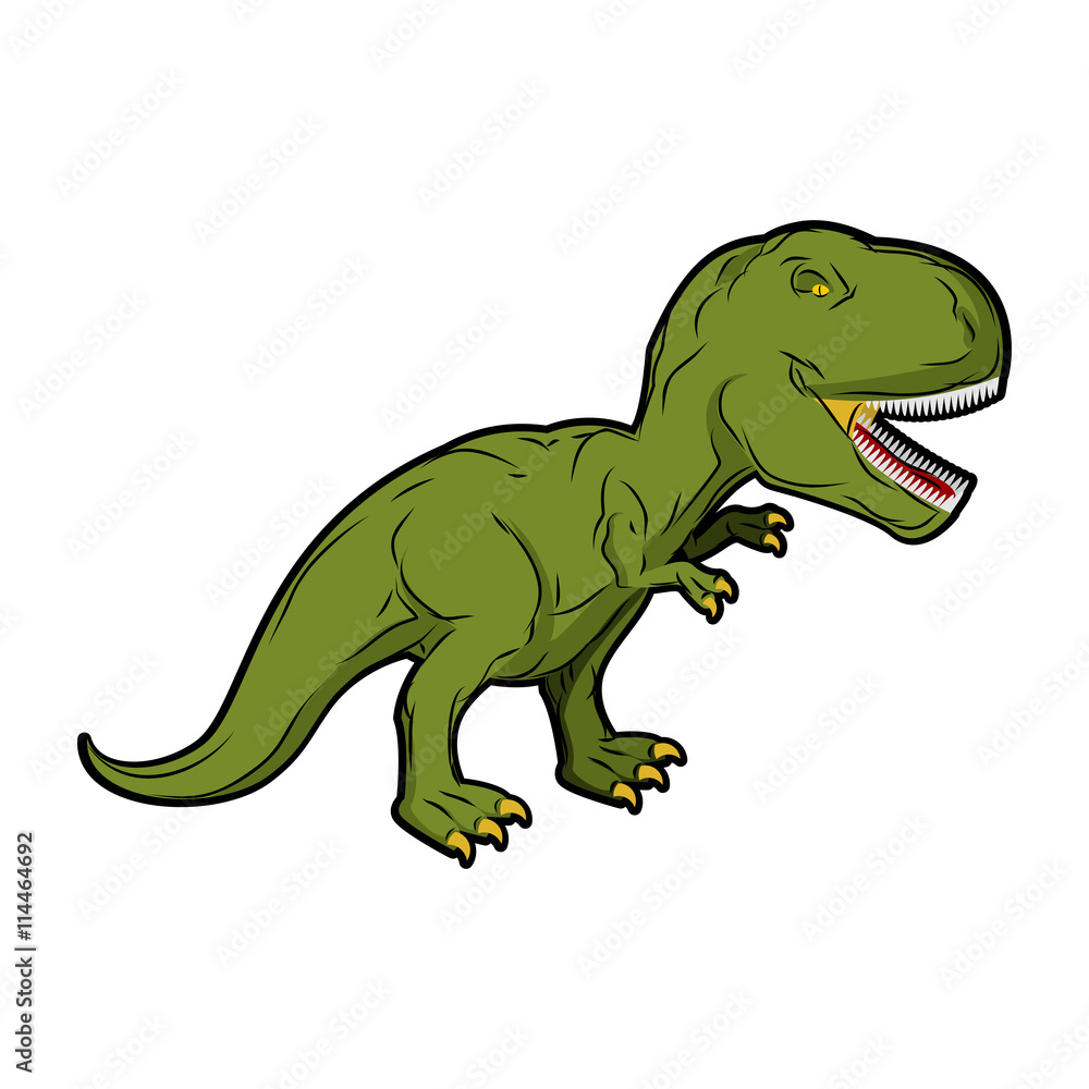 Dinosaur Tyrannosaurus Rex. Prehistoric reptile. Ancient predato