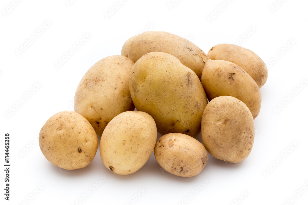 New potato isolated on white background. New potato isolated on white background.