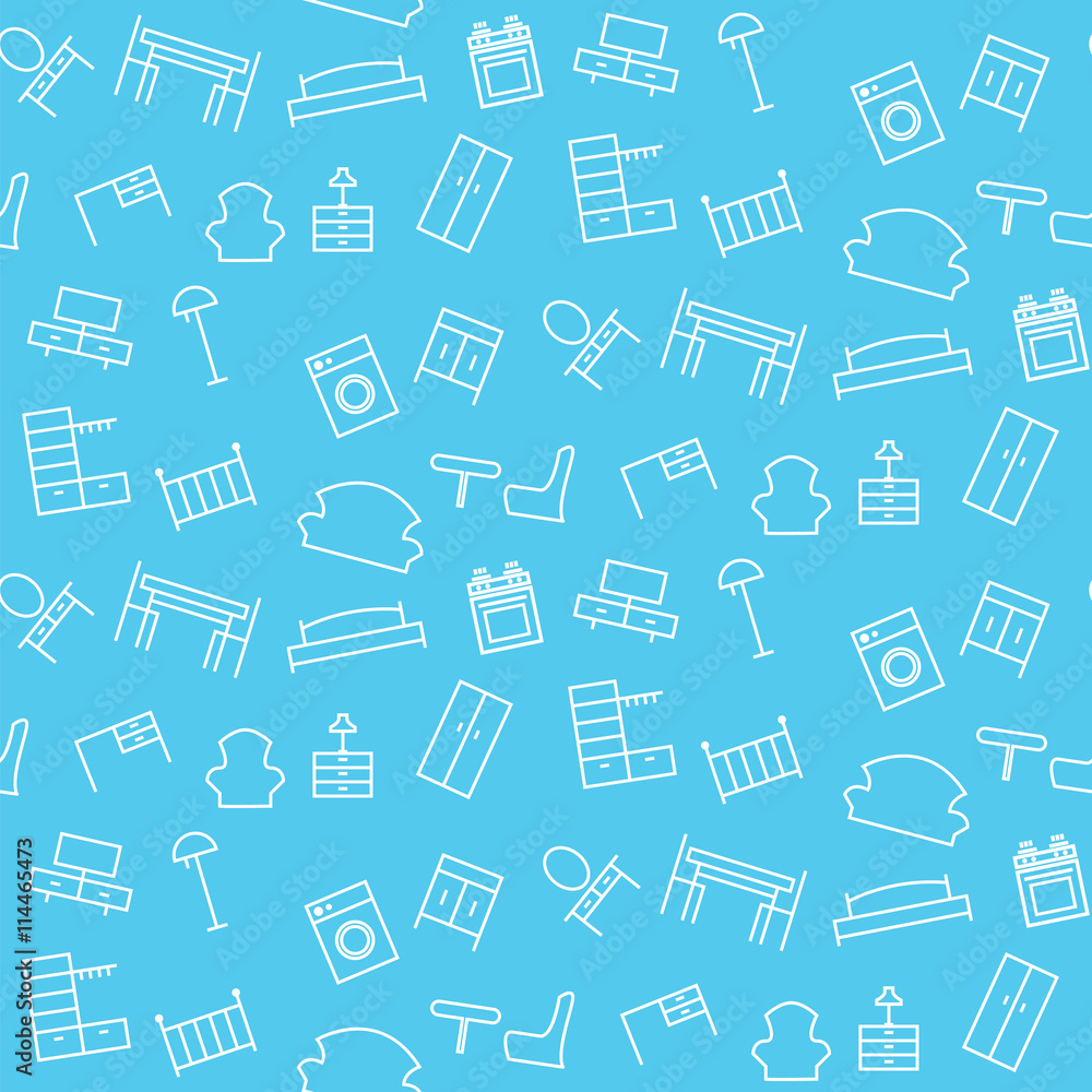 Seamless pattern of furniture. Seamless pattern of furniture.