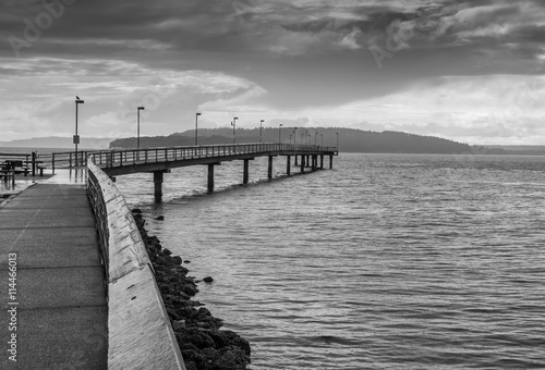 Pier In Black And White