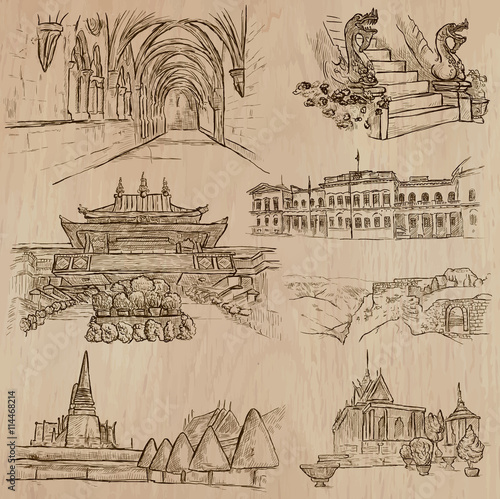 Architecture and Famous Places. Vector pack.