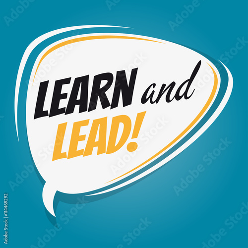 learn and lead retro speech bubble