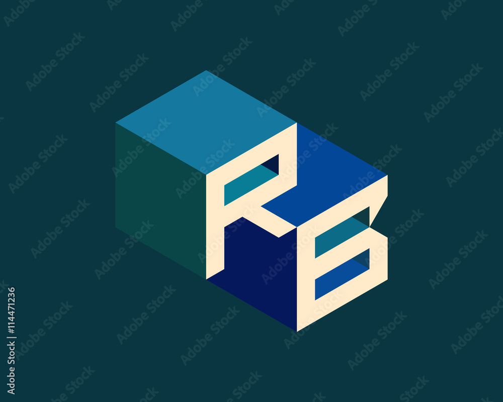 RB isometric 3D letter logo. three-dimensional stock vector alphabet font typography design. RB isometric 3D letter logo. three-dimensional stock vector alphabet font typography design.