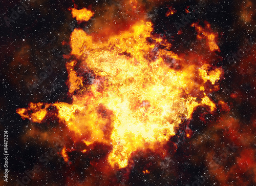 bright explosion flash on space backgrounds