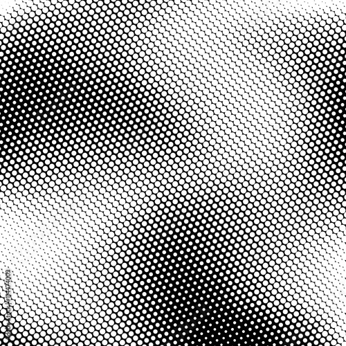 White abstract background with black and white halftone texture, dotwork, circles pattern for design concepts, banners, posters, wallpapers, web, presentations and prints. Vector illustration.
