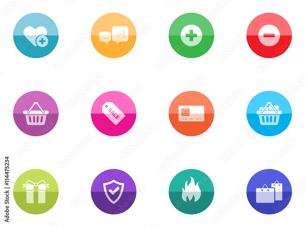 Ecommerce icon series in color circles. Ecommerce icon series in color circles.