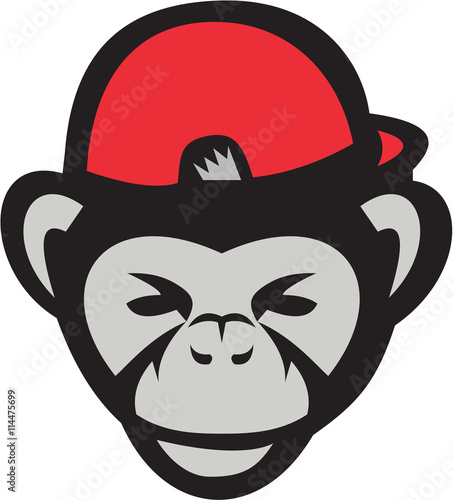 Chimpanzee Head Baseball Cap Retro
