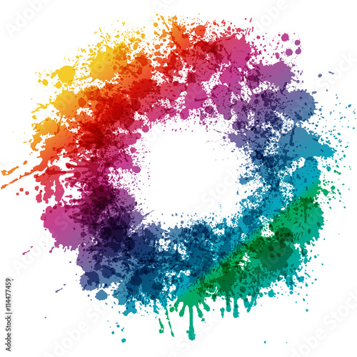 Color splash abstract colorful circle shape illustration.